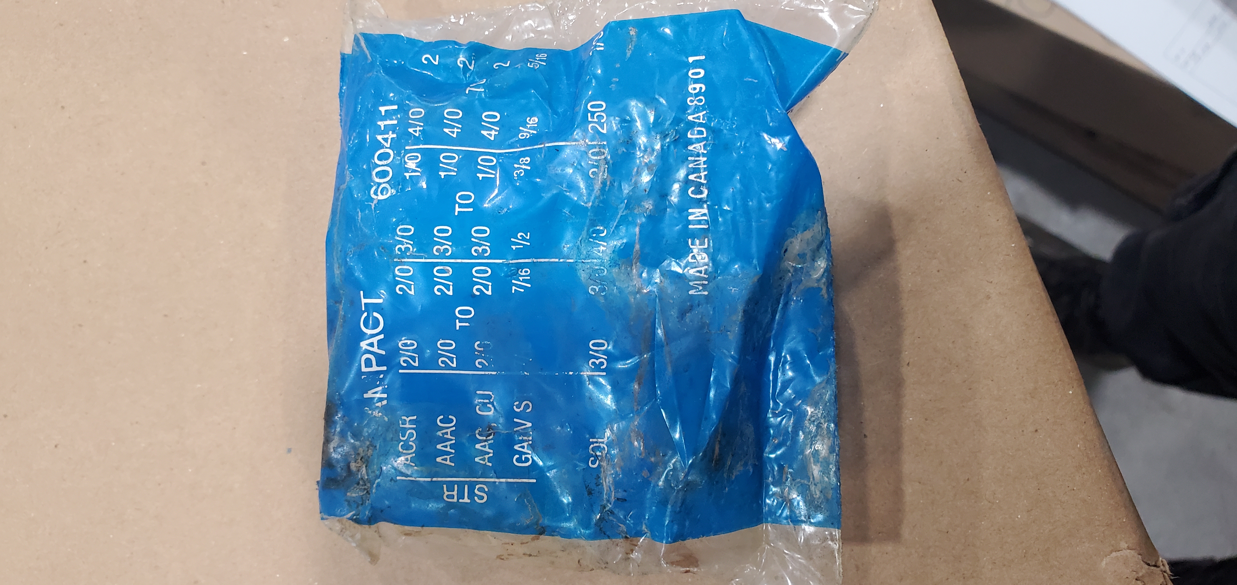 CONNECTOR, WG FIREON TAP AL BLU 1/0-1/0